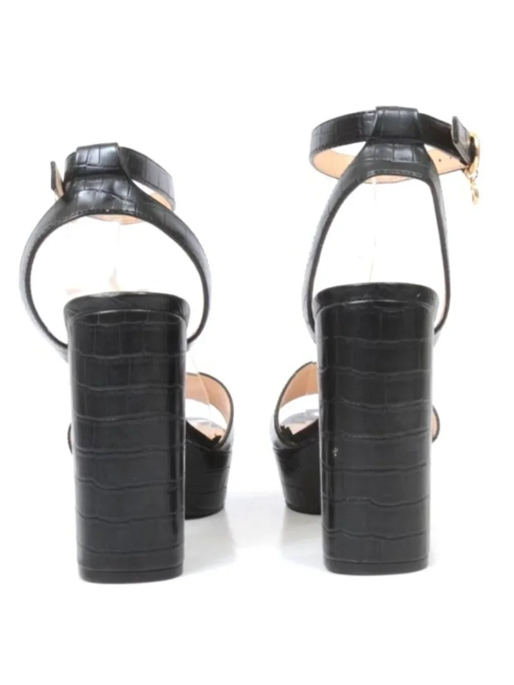 Guess‎ Women's 8.5 Moc Croc 5 Inch Platform Heels Ankle Strap Sandals Clubwear
